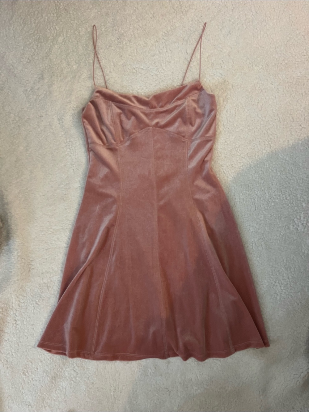 Urban Outfitters Rose Velvet Slip Mini Dress